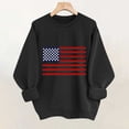 thumbnail image 3 of Uootdi Womens Sweatshirts USA Long Sleeve Crewneck USA Flag Print Loose Fit Weekend Outings Casual Sweatshirts Gift, 3 of 5