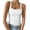 White, variant on Vafful Womens Summer Sleeveless Racerback Casual White Basic Square Neck Camisole Ribbed Fitted Tank Top White