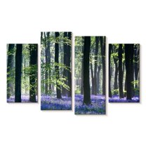 Elephant Stock Bluebell Vision Wall Art - Horizontal Multi Panel Canvas - Living Room Wall Decor - Nature Multi Panel - Purple And Gray Decor By Doug Chinnery - 24" x 14"