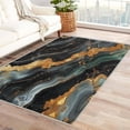 thumbnail image 2 of Black Green Marble Rug, Artistic Marble Texture Door Mat 2x3, Modern Luxury Area Rug Soft Low Pile Floor Small Rugs Non-Slip for Bedroom Kitchen Entryway Carpet ZX&-256, 2 of 7