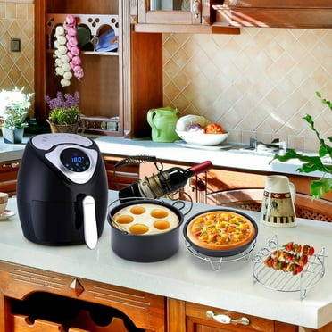 Yosoo 5 In 1 Multifunctional Air Fryer Accessories Set Kit Parts Metal Holder Skewer Rack Cake Barrel, Multifunctional Air Fryer Accessories, Air Fryer Accessories Parts