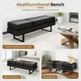 thumbnail image 6 of Costway Waiting Room Bench Seating with Metal Frame Leg Upholstered Reception Bench Black, 6 of 10