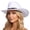 1-White455, variant on XIAOCHA Women's Star Charm Wool Cowboy Hat Solid Outdoor Farm Wide Brim Western Hat,White