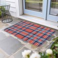 thumbnail image 2 of Orange Blue Doormat Outdoor Entrance 16"x24", British Style Buffalo Plaid Lattice Absorb Moisture Dirt Door Mats, Non-Slip Rubber Backing Floor Mats Indoor, Low-Profile Front Door Rugs, 2 of 9
