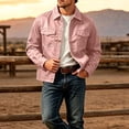 thumbnail image 5 of Workwear Jacket for Men Solid Color Long Sleeved Lapel Button Multi Pockets Jacket for Travel & Outfit Wear, 5 of 6