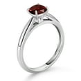 thumbnail image 3 of Gem Stone King 10K White Gold 5MM Cushion Cut Red Garnet Solitaire Engagement Ring for Women (0.80 Cttw, Gemstone January Birthstone, Available in Size 5, 6, 7, 8, 9), 3 of 4
