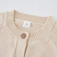 thumbnail image 4 of UngA Girls Long Sleeve Sweater Buttons Open Front Solid Knit Little Girls Sweater Kids Fall Lightweight Cardigan Coats for Toddler (Beige,3-4 Years), 4 of 7