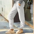 thumbnail image 5 of Dalix Heartly Ghost Embroidered Jogger Pant Soft Fleece Relaxed Fit Lounge Womens in White XS X-Small, 5 of 5