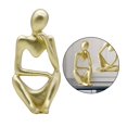 thumbnail image 1 of Estatuas abstractas modernas escultura resina artístico que piensa hombre s decoraciones de escritorio, estante de - Oro Izquierda Dorada BLESIY Figura pensador abstracto, 1 of 6