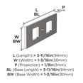 thumbnail image 5 of Amerock Medora 3-11/16 inch (94mm) Length Rectangle Polished Nickel Cabinet Knob Backplate, 5 of 6