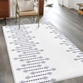 thumbnail image 2 of Rhombus Lines Area Rugs 4x6 ft Geometric Boho White Background Washable Rug Non Slip Indoor Carpet Absorbent Floor Mat for Living Room Bedroom Dining Room, 2 of 9