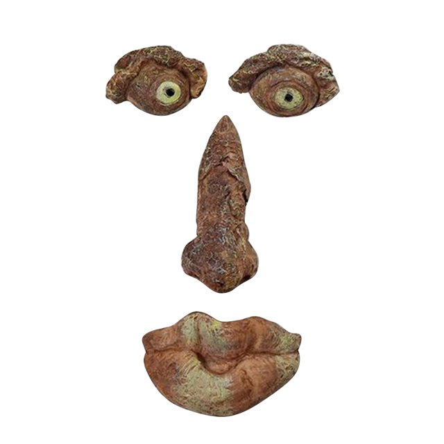 Ygjytge Estatuas Resina Old Man Tree Caras Bricolaje Dibujadas A Mano para Adornos Al Aire Libre (B)