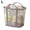 grey L, variant on Foldable Nylon Mesh Laundry Basket with Handles, Large Capacity Collapsible Tote Bag for Clothes Storage, Bathroom Dorm Travel Beach