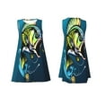 thumbnail image 7 of Sikiie Largemouth Bass Fish Print Women's Sleeveless Dress with Pockets Round Neck Sundress, Suitable for Daily, Office, Vacation Summer Wear, 7 of 7