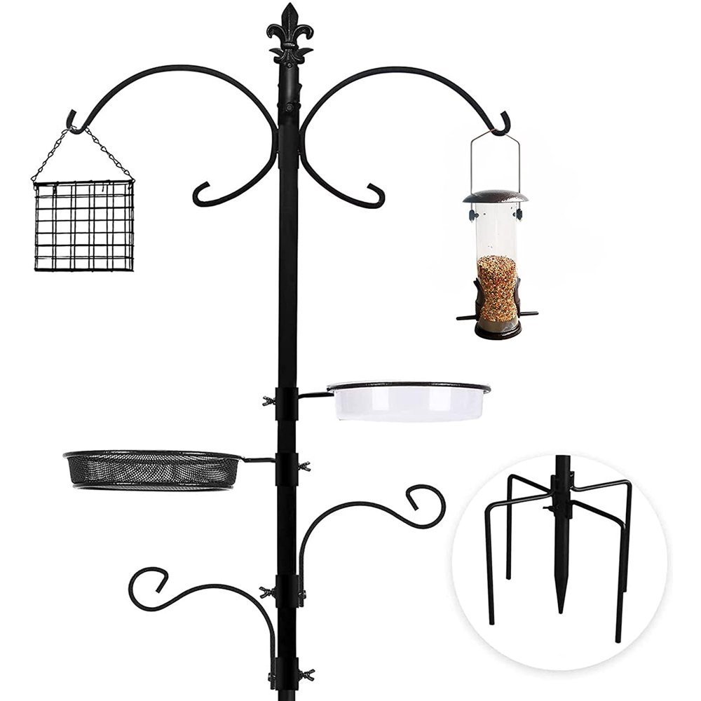 Urban Deco Metal Bird Feeding Station, Heavy Duty Bird Feeders Poles