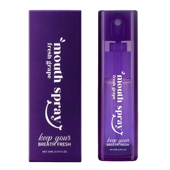 Grape Refreshing Oral Spray Go to The Mouth Odor Fruit Flavored Spray Anytime and Anywhere, Portable Refreshing Cool Fresh Breath Oral Odor 10ml