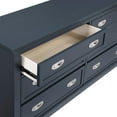 thumbnail image 5 of Benjara Sely Dresser, 55 Inch, 6 Drawers, Navy Blue Wood Nickel Ring Handles, 5 of 6