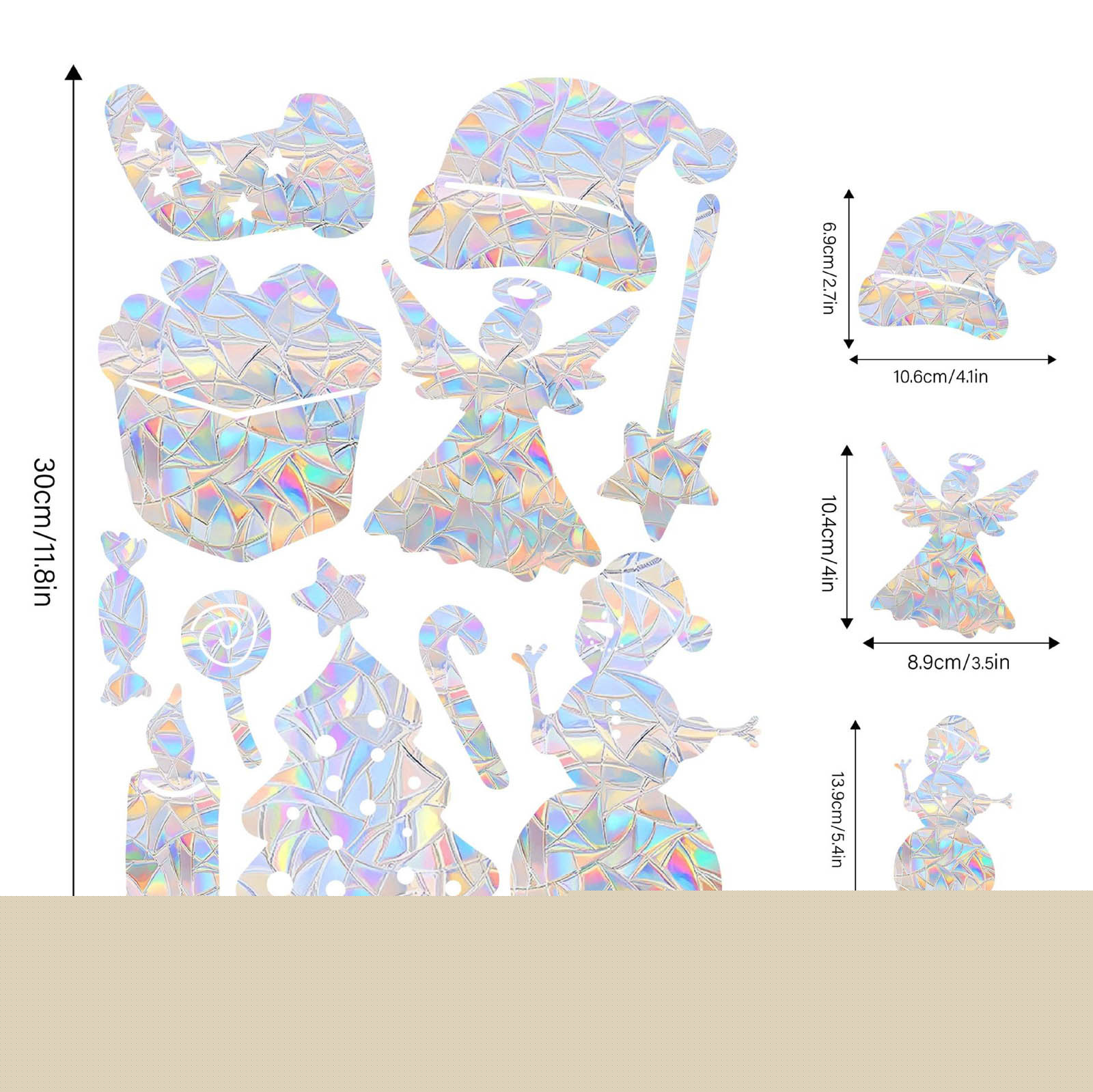 thumbnail image 3 of Película para privacidad de ventanas, pegatinas navideñas de gran tamaño, decoración navideña para vidrio, pegatinas de doble cara con muñeco de nieve, pegatinas para el hogar., 3 of 5
