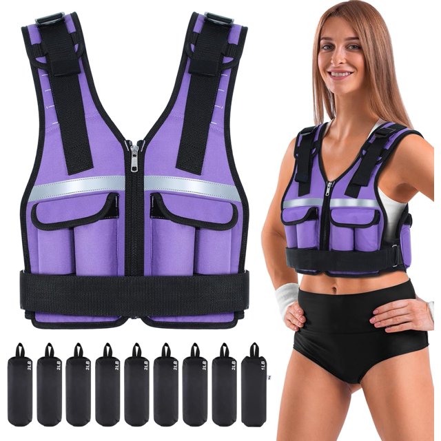 Adjustable Weighted Vest Weights Set lbs/lbs Body Weight Vests Fast Adjust Running Vest for Men Women Gym Home Workout Fitness Strength Training Removable