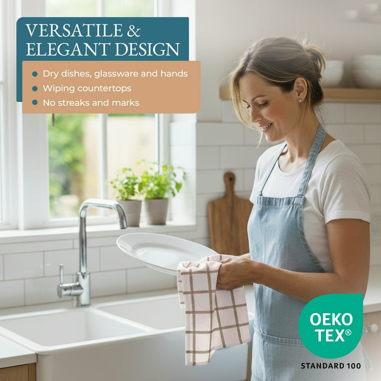 Set Strofinacci Da Cucina DII – 5 Pezzi In Cotone, Assortiti, Motivi Mare Del Nord, 45x71 Cm E 33x33 Cm