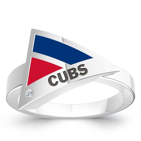 Chicago Cubs Bixler S Women S Engraved Diamond Geometric Ring