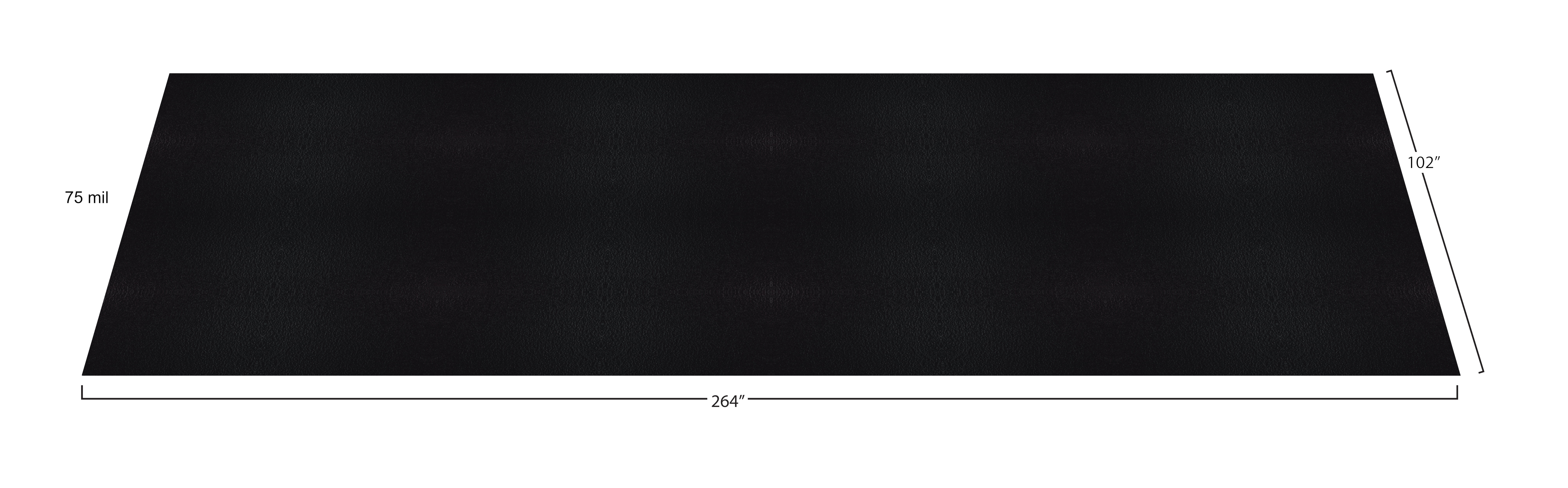 G-Floor 8.5' x 22' Ceramic Texture Vinyl Pet Mat & Carpet Protector, Midnight Black
