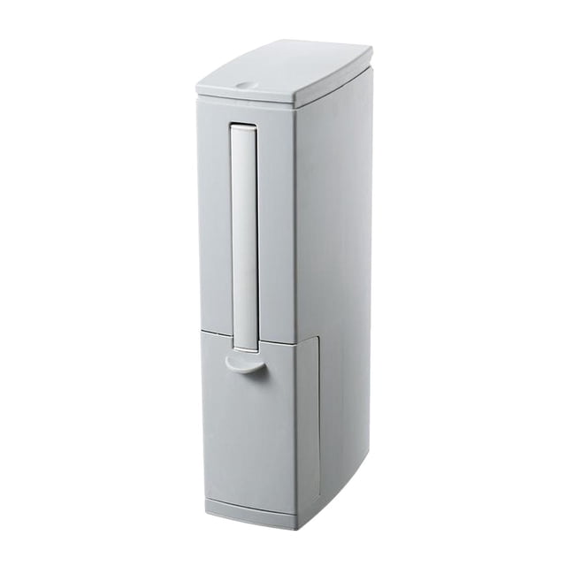 Ounissouiy Cubo de basura estrecho para inodoro, juego de escobillas para baño Suministros de limpieza para el hogar Gris