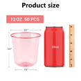 thumbnail image 7 of Wuxiuli 12oz Pink Plastic Party Cups with Straws Lightweight Cups 50 Pack, 7 of 7