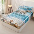 thumbnail image 2 of Homewish Teens Ocean Beach Zipper Twin Comforter Sets with Fitted Sheet and 2 Pillowcases,Sea Starfish Shell Zipper Bedding Set for Boys Girls,4-Piece, 2 of 6