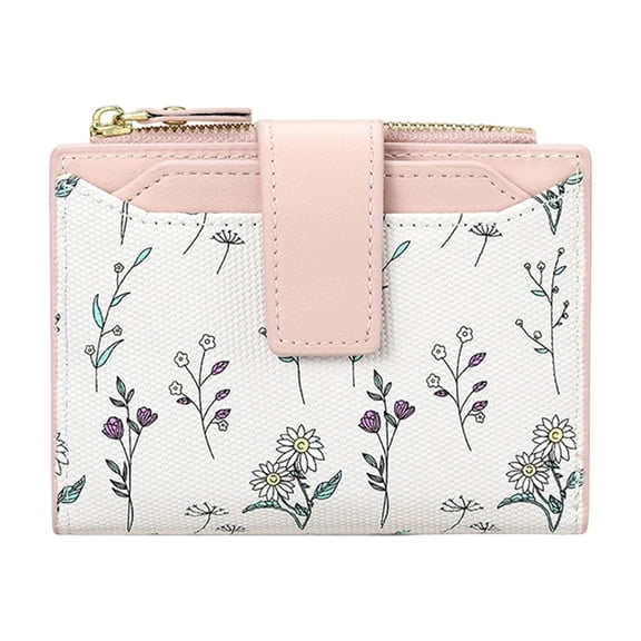 Kcolen Floral Zippered Wallet for Women Compact Card Holder Purse With Multiple Slots Secure Travel