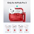 thumbnail image 2 of Funda ESR para AirPods Pro 3 2025 compatible con MagSafe, resistente a caídas, roja, 2 of 9