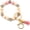 Pink, variant on Tassel Smile Key Chain Bracelet for Women Wooden Happy Faces Beaded Key Chain Wristlet Keychain for Car Keys