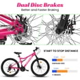 thumbnail image 6 of 26" Mountain Bike with 21-Speed, All-Terrain High-Carbon Steel Cycling Bike with Dual Disc Brakes and Ergonomic Seat for Men Women Adult, Red, 6 of 8