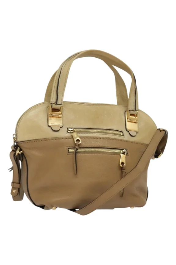 Pre-Owned Chloe Angie Tote Leather Brown Leather Tote Bag Bag
