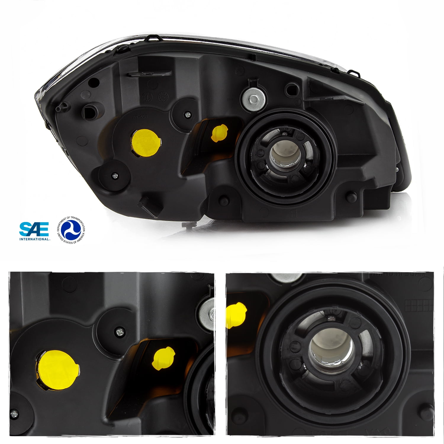 AKKON - Fits 05-10 Chevy Cobalt | Pontiac 05-06 Pursuit | 07-10 G5 Sedan Coupe Chrome Headlights Pair Left+Right [OE Style]
