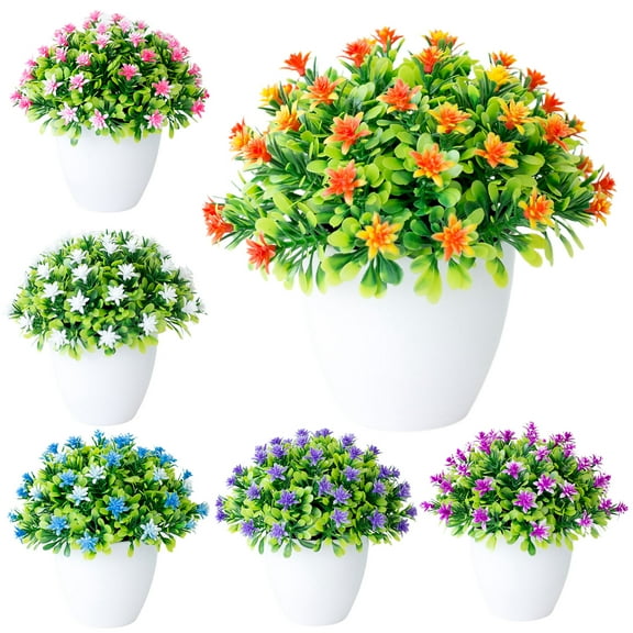 Cheers.US Artificial Succulents Plant, Fake Succulent Plants Plastic Mini Potted Faux Succulents for Desk, Office, Living Room, and Home Decoration