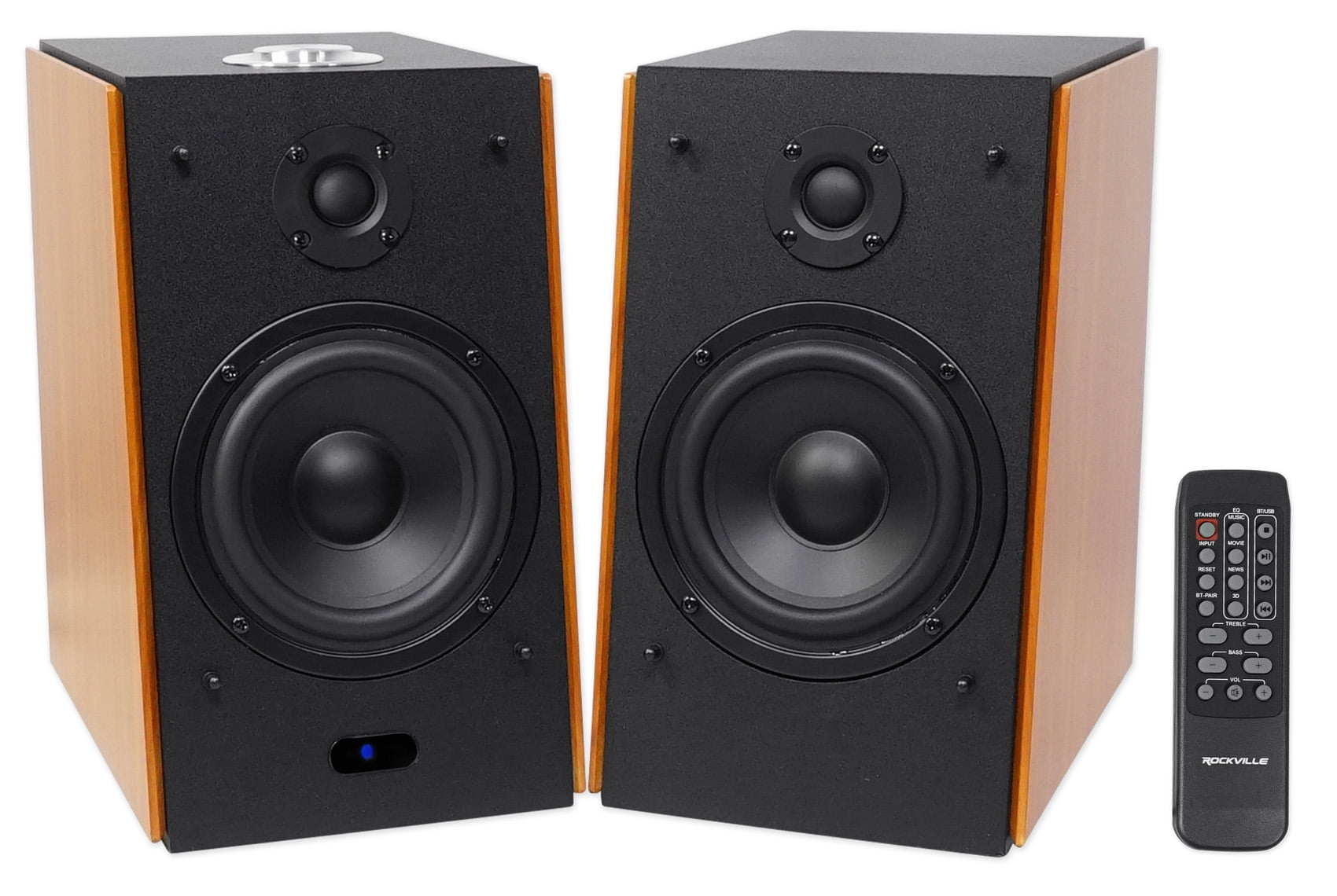 (2) Rockville HD5 5" Powered Bookshelf Speakers Bluetooth Monitors w/29" Stands