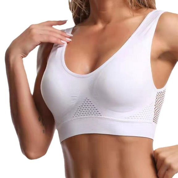 Sports Bras For Women Wirefree Mesh Breathable Underwear Fitness Bra Sports N1J7
