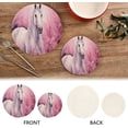 thumbnail image 4 of Coolnut 2Pcs Watercolor Horse Pot Holders, Round Cotton Thread Weave Trivets Pot Holders Set for Pot, Bowl, Hot Dishes, Plates, Coasters Home Decor Gifts, 4 of 7