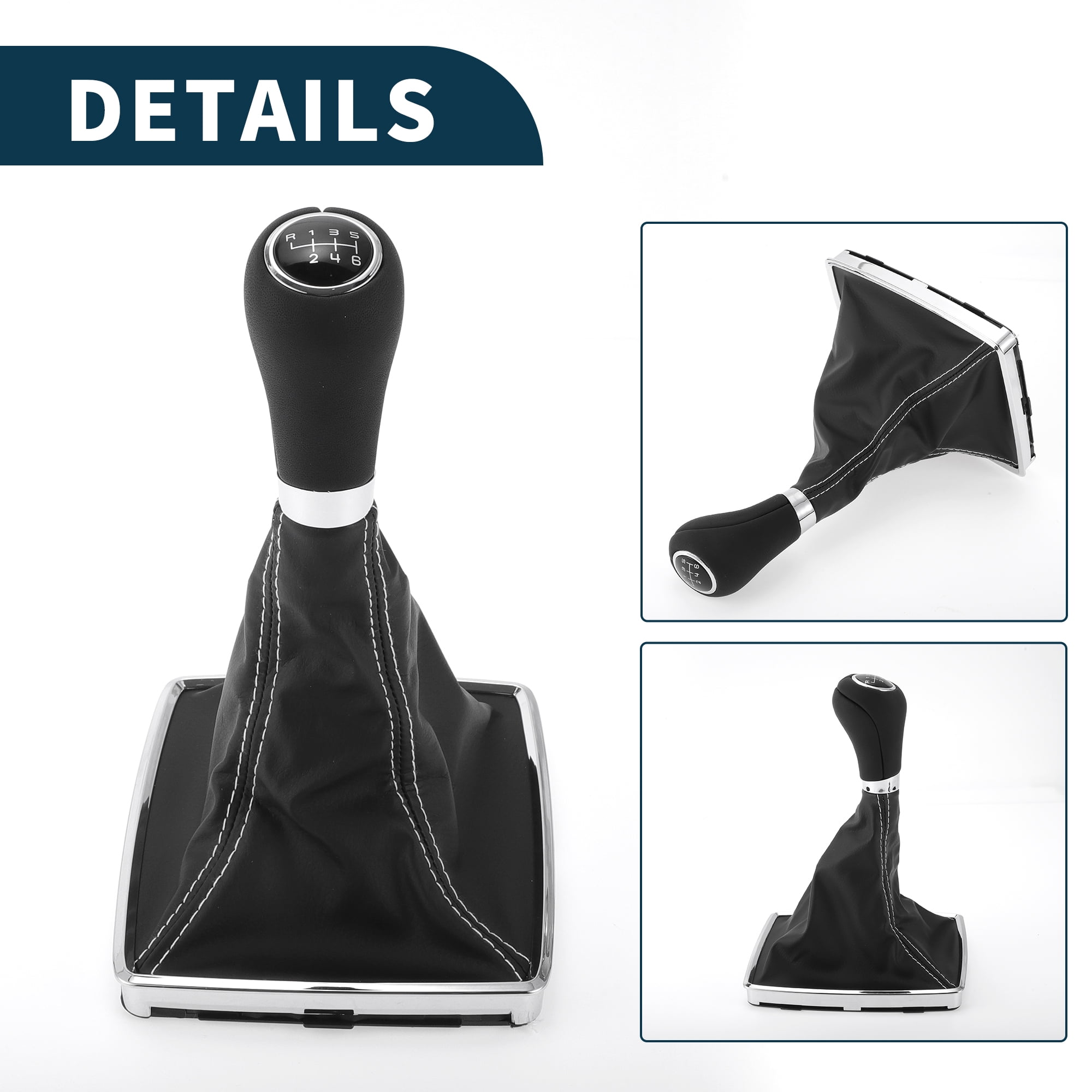 Unique Bargains Gear Shift Knob with Cover 6 Speed Manual Stick Shifter Knob for Mercedes-Benz E-Class 2009-2016 Plastic