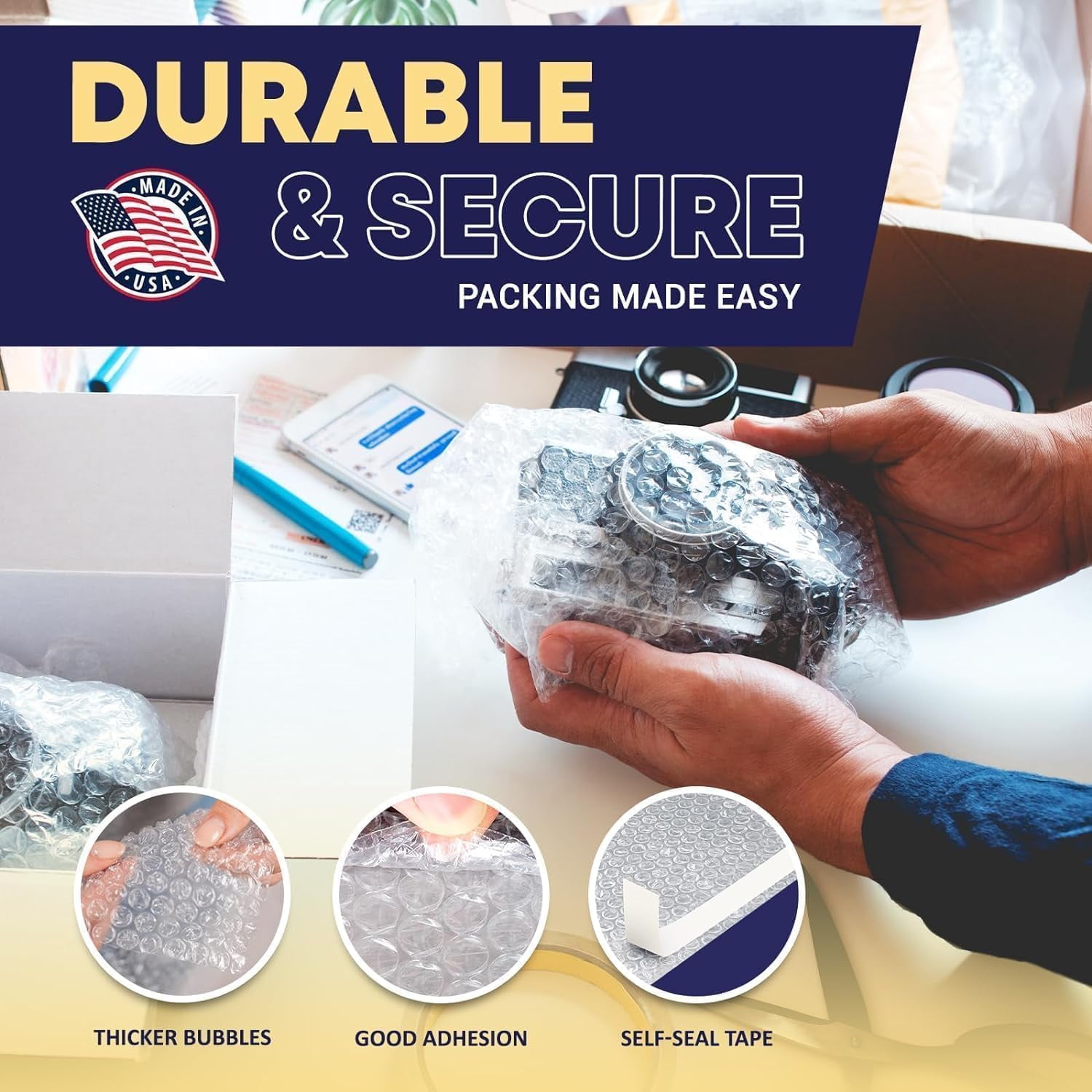 Pacron 200-Pack Bubble Wrap Pouches Kit - 18x23, Self-Sealing Clear Bubble Pouches for Shipping, Packaging & Small Business