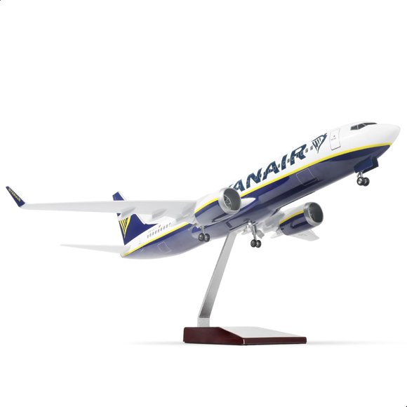 NUOTIE Modèle d'Avion à Grande Échelle 1/130 Compatible avec RyanAir - 18 Pouces L pour Boeing 737 Modèle d'Avion en Résine avec Support pour Adultes Passionnés d'Aviation Cadeaux Ou Décorations d'Exposition