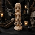 thumbnail image 7 of Qjidjing Halloween Skeleton Figurine, Desktop Ornament, 12cm Resin Plastic Build, Three Skeleton Set, Tabletop Display, Mantel Shelf, Spooky Indoor Decor, 7 of 7