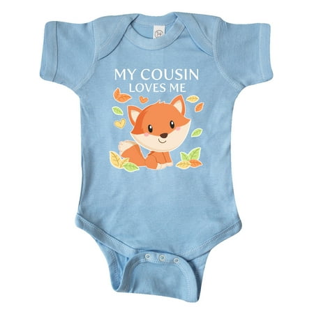 

Inktastic My Cousin Loves Me- little fox Gift Baby Boy or Baby Girl Bodysuit