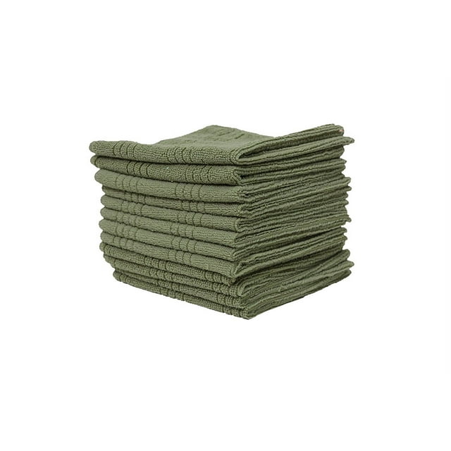 DII Microfiber Multi-Purpose Cleaning Towels & Cloths, Dishcloth, Green 12 Piece