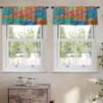thumbnail image 2 of LALILO Kitchen Curtain Valance Mountain Forest Symbol Travel Rod Pocket Window Curtain 52"x 18" Set of 2, 2 of 7
