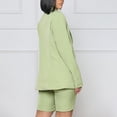 thumbnail image 2 of Chaquetas de traje de oficina Conjunto de pantalones cortos casuales de moda de manga larga de estilo simple de color sólido para mujer,blazer moda(Verde， XL), 2 of 4