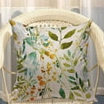 thumbnail image 4 of Spring Floral Throw Pillow Cover Watercolor Herbs Flowers Leaves Boho Green Yellow Decorative Pillow Cases Square Cotton Linen Cushion Cover for Home Bed Sofa Couch 16x16 Inch, 4 of 6