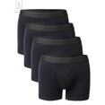 thumbnail image 2 of Gustave 4-Pack Men's Regular Leg Boxer Briefs Adult Youth Tagless Cotton Underwear Comfort Stretch "M, Black", 2 of 12