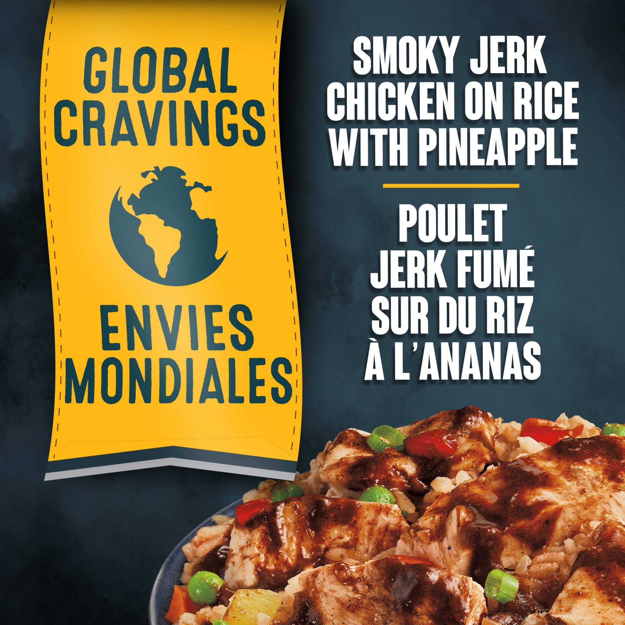 CRAVE Smoky Jerk Chicken on Rice with Pineapple Frozen Meal, 300 G Box, CRAVE Smoky Jerk Chicken on Rice with Pineapple Frozen Meal, 300 g Box
